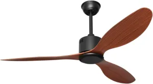 52-inch Ceiling Fan No Light with Remote 3 Blades Reversible DC Motor for Living Room Bedroom Dining Room, Modern, Brown Fan with safety blade design