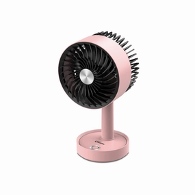 5" USB Portable Wireless Rechargeable Fan with LED PPUF230 Pink usb desk fans for office or dorm use