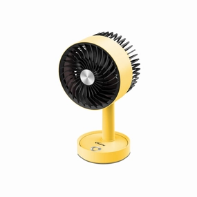 5" USB Portable Wireless Rechargeable Fan with LED PPUF230 Yellow usb desk fans for office or dorm use