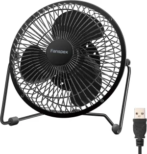 6 Inch Small USB Desk Fan, 36 dB Quiet Desktop Fans for Home Office Bedroom, Metal Construction with 360 Adjust Tilt, 1800 RPM Fan Speed USB desktop fan for workspace