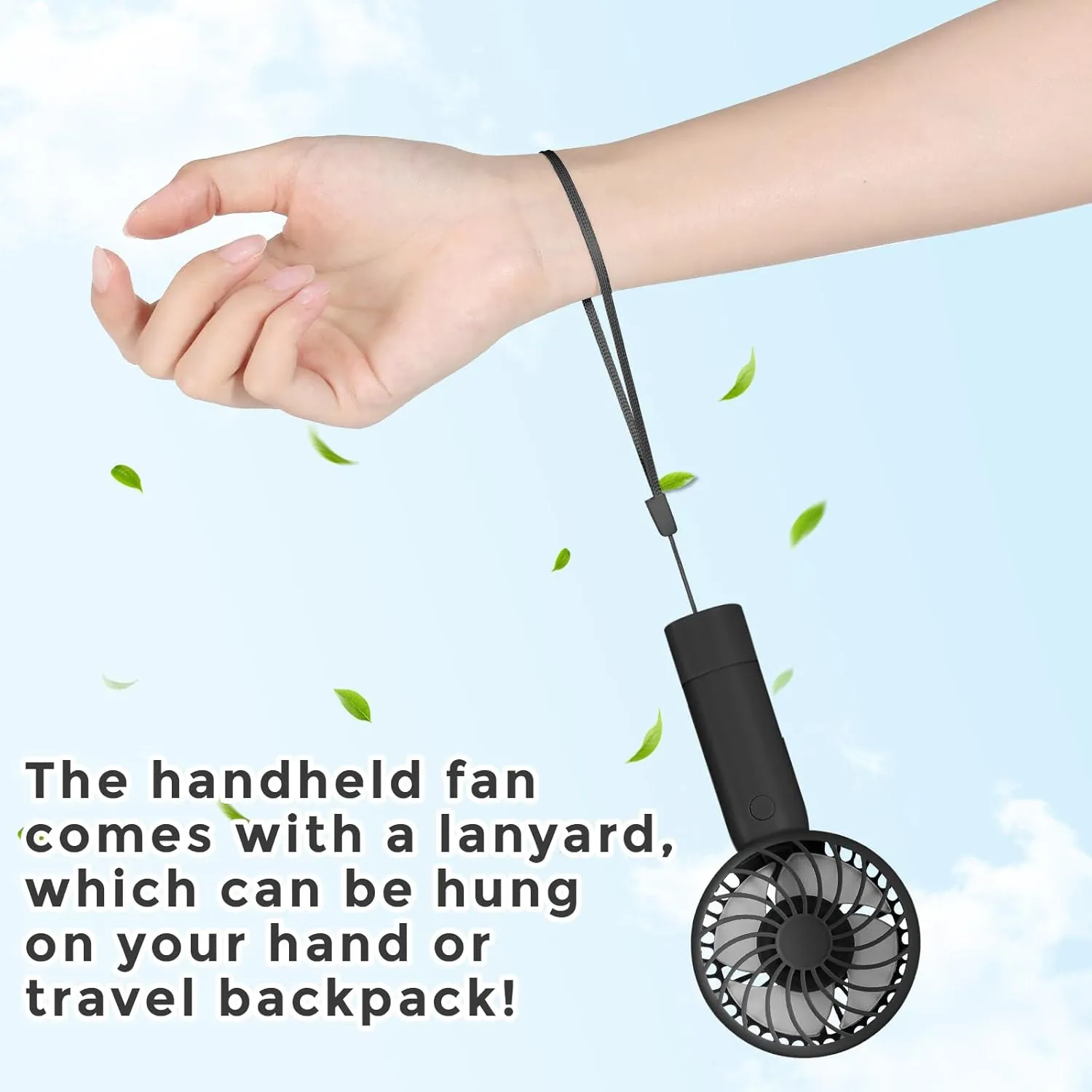 6 Pcs Mini Powerful Handheld Fan 3 Speed Personal Small Portable Rechargeable Fan with Base USB for Women Eyelash Makeup Office Travel Beach Indoor Outdoor (Black)