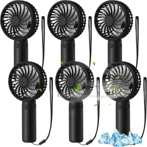 6 Pcs Mini Powerful Handheld Fan 3 Speed Personal Small Portable Rechargeable Fan with Base USB for Women Eyelash Makeup Office Travel Beach Indoor Outdoor (Black) Octopus-shaped decorative fan