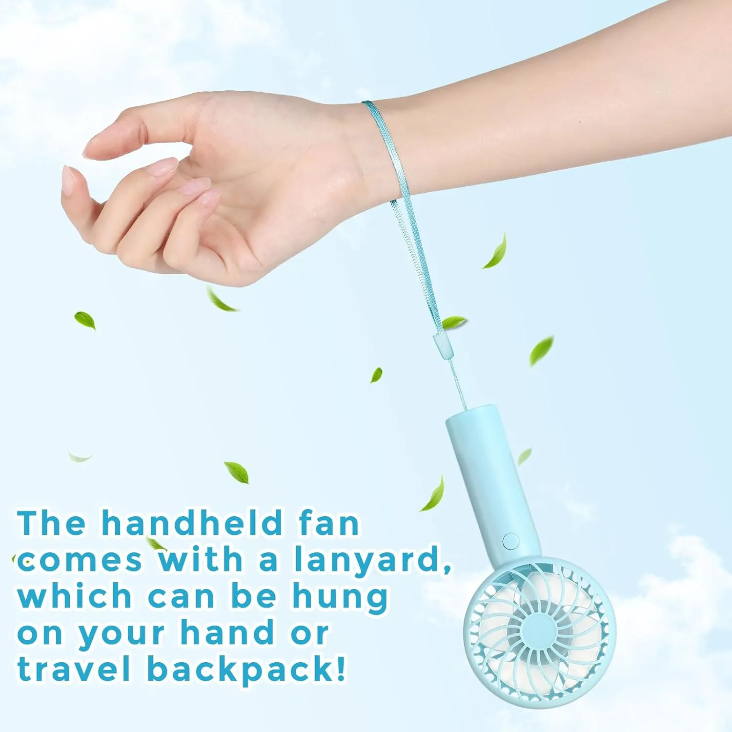 6 Pcs Mini Powerful Handheld Fan 3 Speed Personal Small Portable Rechargeable Fan with Base USB for Women Eyelash Makeup Office Travel Beach Indoor Outdoor (Blue)