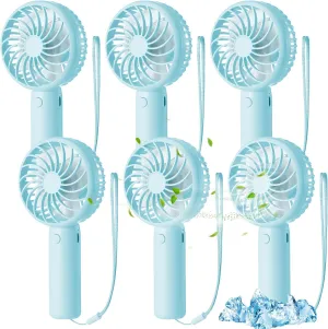 6 Pcs Mini Powerful Handheld Fan 3 Speed Personal Small Portable Rechargeable Fan with Base USB for Women Eyelash Makeup Office Travel Beach Indoor Outdoor (Blue) Octopus-shaped decorative fan