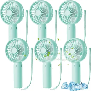 6 Pcs Mini Powerful Handheld Fan 3 Speed Personal Small Portable Rechargeable Fan with Base USB for Women Eyelash Makeup Office Travel Beach Indoor Outdoor (Green) Octopus-shaped decorative fan