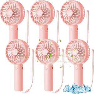 6 Pcs Mini Powerful Handheld Fan 3 Speed Personal Small Portable Rechargeable Fan with Base USB for Women Eyelash Makeup Office Travel Beach Indoor Outdoor (Pink) Octopus-shaped decorative fan