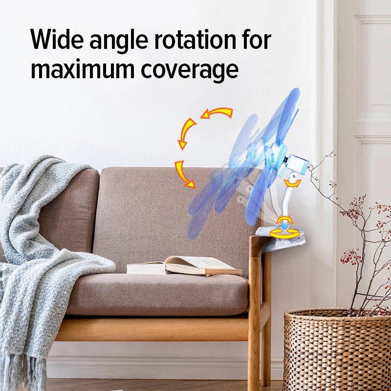 6" Electric Clip Fan  5 Blades, Wide Rotation, Adjustable Angle, Portable, Energy Efficient, Energy Efficient, PPC603