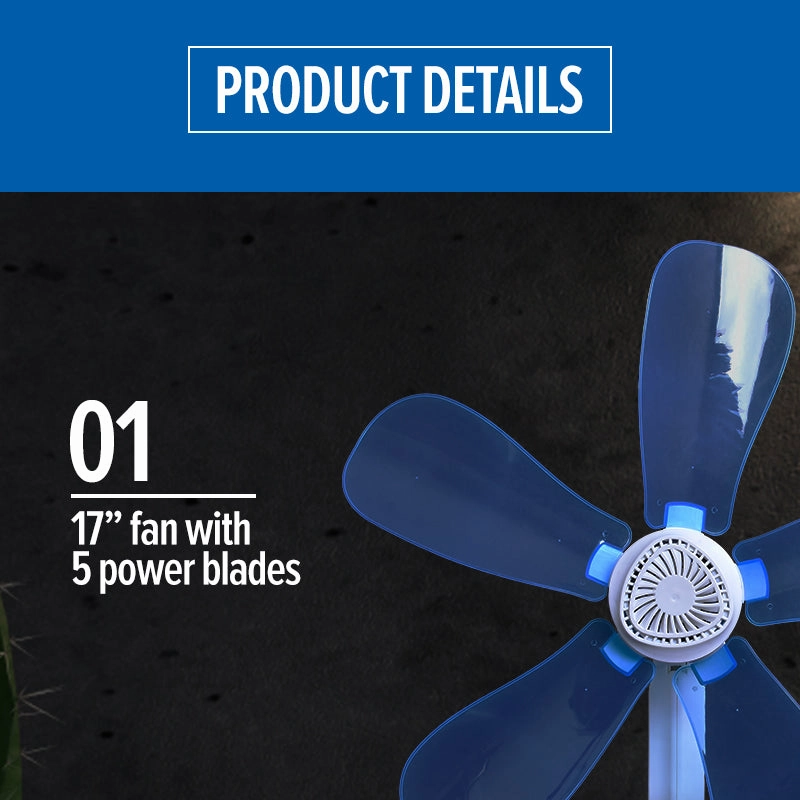 6" Electric Clip Fan  5 Blades, Wide Rotation, Adjustable Angle, Portable, Energy Efficient, Energy Efficient, PPC603
