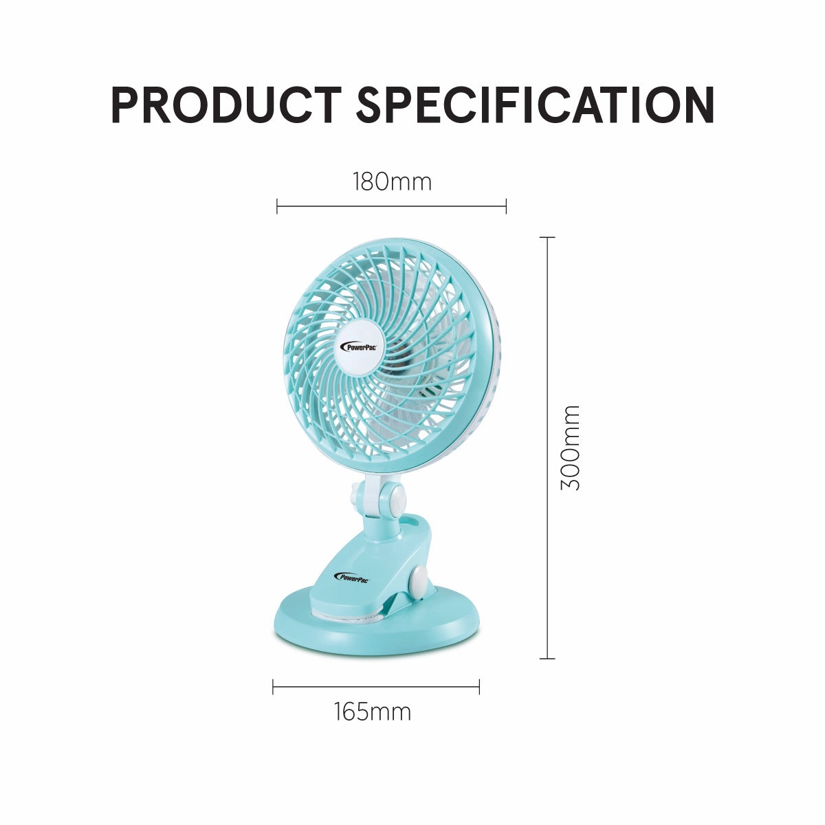 6" USB Portable Clip & Table Fan  2 Speed, 90 vertical and 360 horizontal Adjustable Airflow, PPUF221
