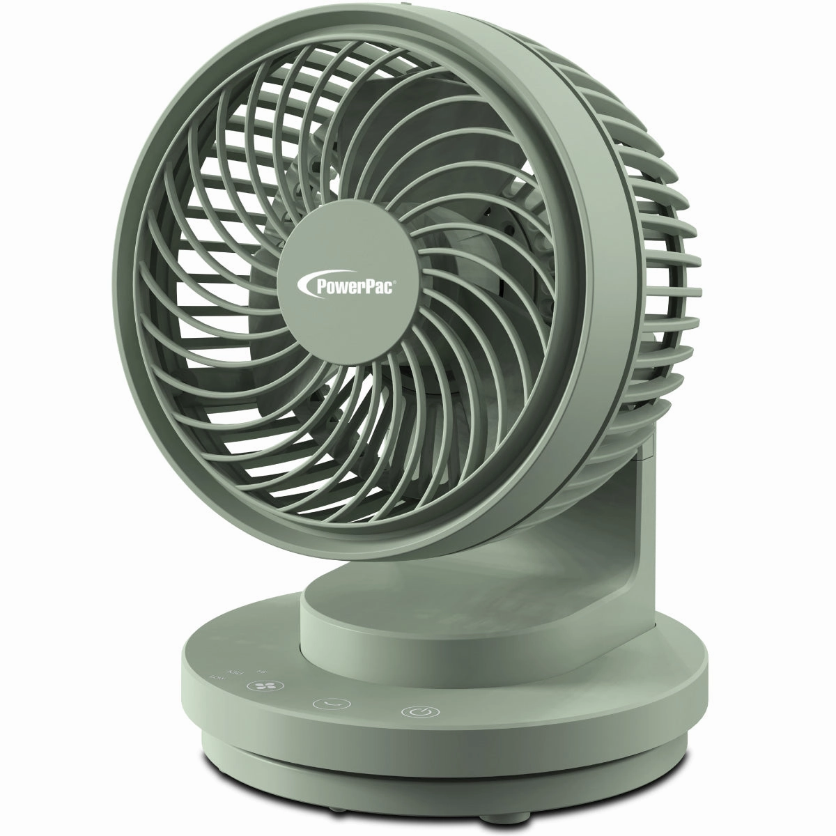 6" USB Portable Desk Fan  Air Circulator, 3 Speeds, Oscillation, 90-degree Tilt Adjustable, PPUF237 Green