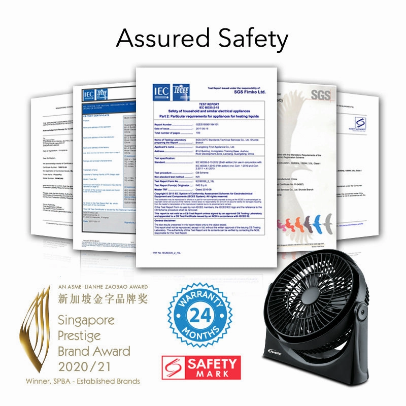 9" Air Circulator Fan  High Velocity, Powerful Airflow, Adjustable Tilt, Thermal Fuse Protection, 3-Speed, black, PP2809