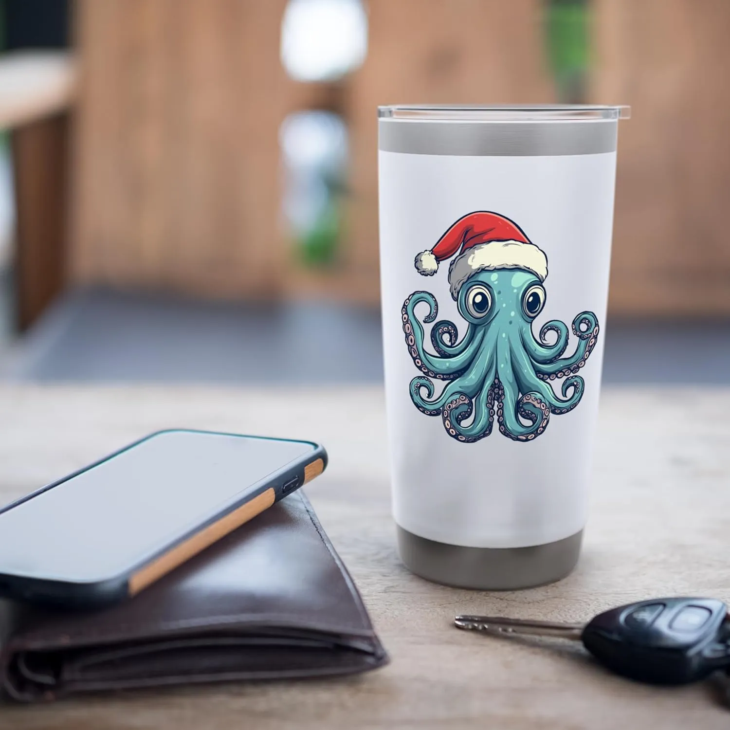 A Christmas Octopus Full of Holiday Spirit for Octopuses Fan Stainless Steel Insulated Tumbler