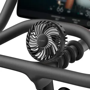 A2C 4.7-Inch Big Cooling Fan for Peloton Bike Bike  or Tread, 16.5" Long Bendable Arm, Rechargeable 4000mAh Battery, 360 Rotation, 3 Speeds, fits Treadmill Exercise Workout Stationary Cycling Bikes Octopus-shaped decorative fan