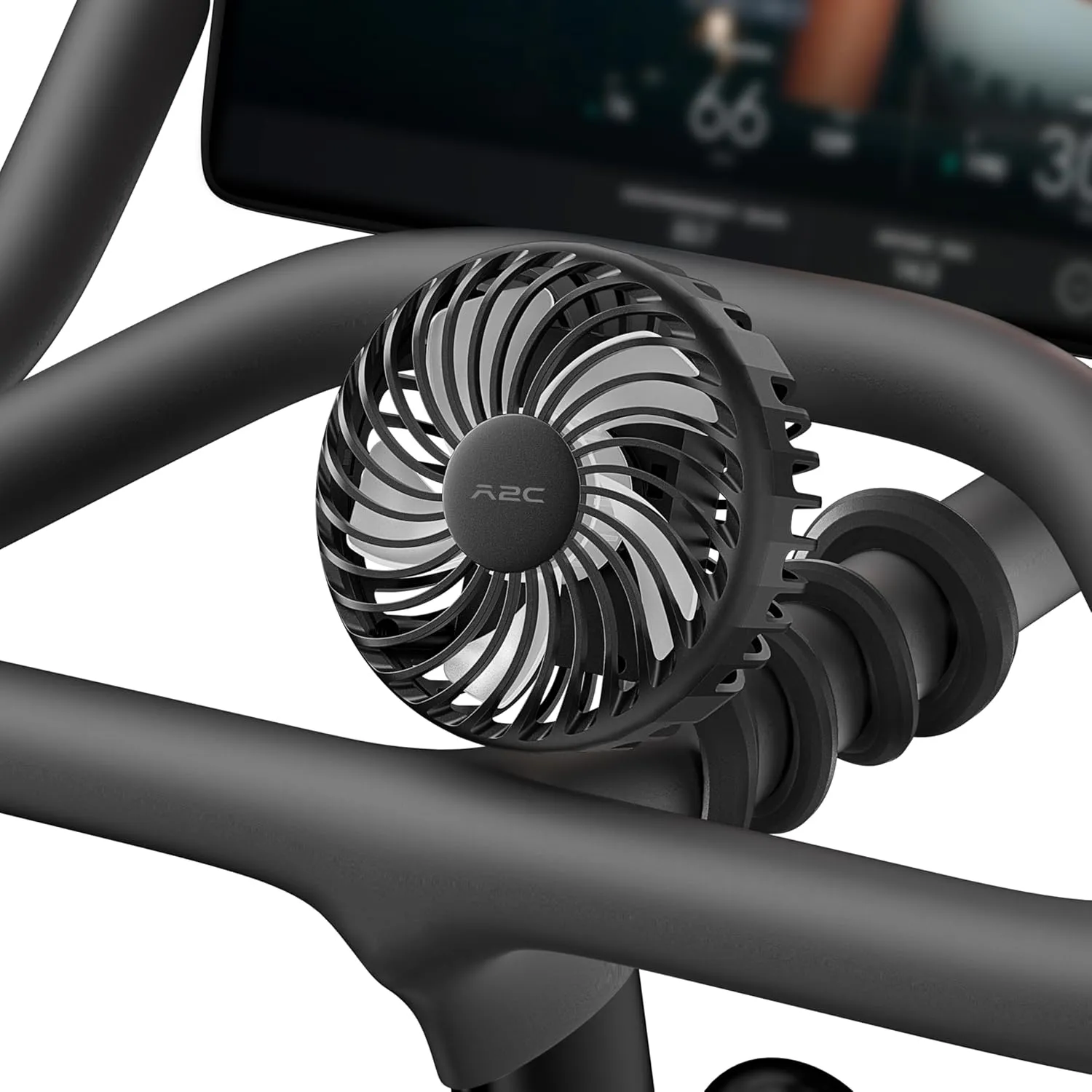 A2C 4.7-Inch Big Cooling Fan for Peloton Bike Bike  or Tread, 16.5" Long Bendable Arm, Rechargeable 4000mAh Battery, 360 Rotation, 3 Speeds, fits Treadmill Exercise Workout Stationary Cycling Bikes Octopus-shaped decorative fan