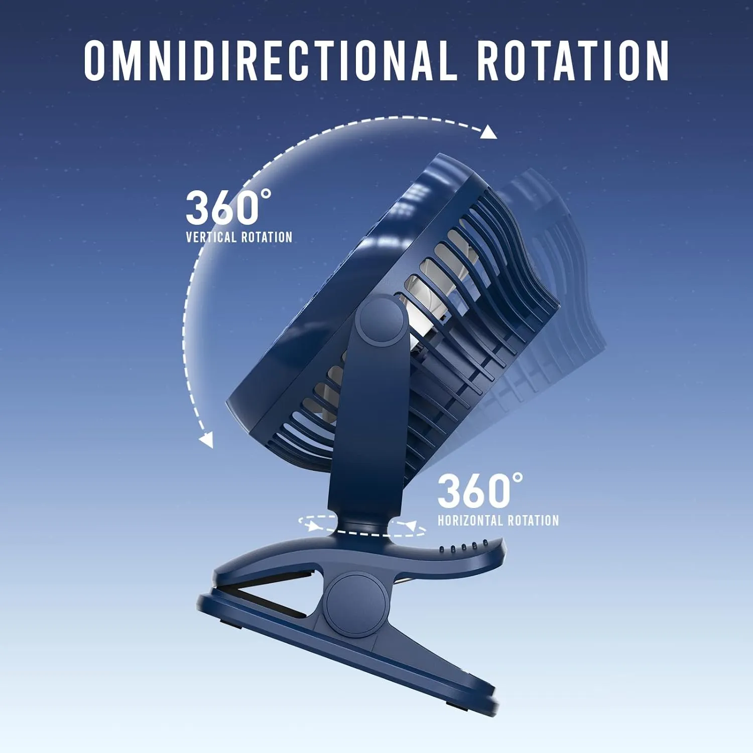 AA Battery Operated Clip-On Fan with Aroma, 4 Speeds, 5-inch Small Personal Fans for Baby Stroller, USB Powered, Quiet, 360 Rotation for Desk/Dorm/Camp/Golf Cart, Portable Home/Office/Bed Use