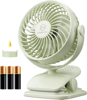 AA Battery Operated Clip-On Fan with Aroma, 4 Speeds, 5-inch Small Personal Fans for Baby Stroller, USB Powered, Quiet, 360 Rotation for Desk/Dorm/Camp/Golf Cart, Portable Home/Office/Bed Use 360-degree rotating fan for home use