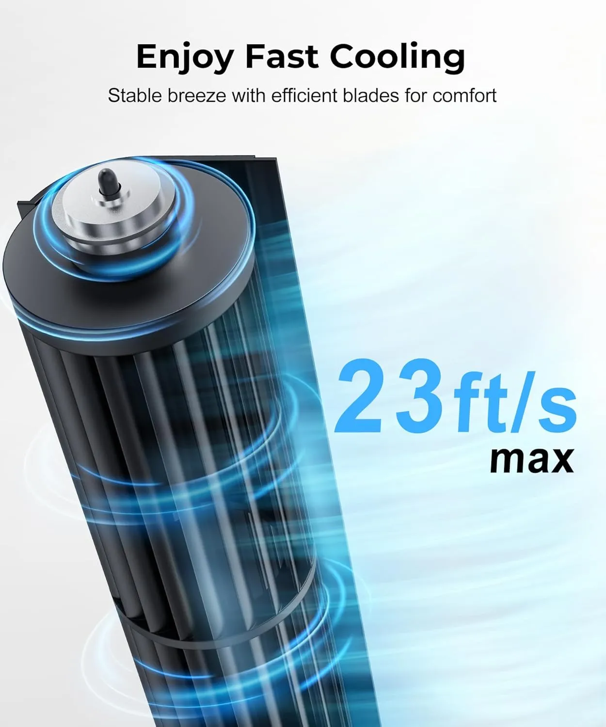 Abolee Tower Fan, 23ft/s Desk Fan, 70 Oscillating Table Fan for Bedroom, Standing Table Fan with 3 Modes, 2024 New 13 Inch Bladeless fan for Bedroom, Home,Office