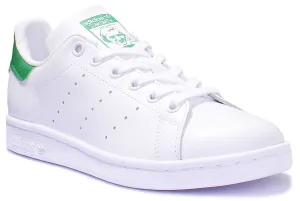 Adidas Stan Smith J Lace Up Leather Trainers In White Green For Youth Shoes Adidas
