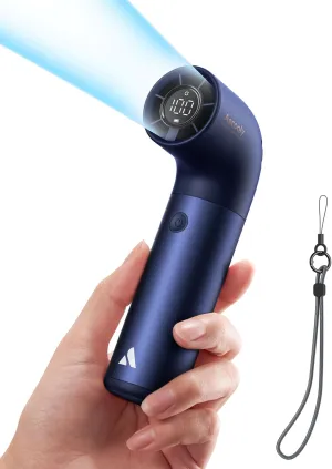 Aecooly Portable Handheld Fan, Powerful Turbo Air Tube Fan, 19000 RPM High Speed Aero Pro, 15H Max Cooling Time, 6 Speeds Aluminum Case, Mini Pocket Design, for Travel Beach Outdoor Activities -Blue Mini handheld fan for personal cooling