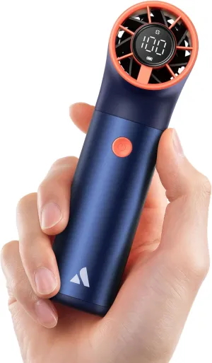 Aecooly Portable Handheld Fan, Powerful Turbo Mini Fan, 19000 RPM High Speed Aero Ultra, 15H Max Cooling Time, 7 Speeds Aluminum Case, Pocket Rechargeable Personal Small Travel GIfts for Women -Blue Mini handheld fan for personal cooling