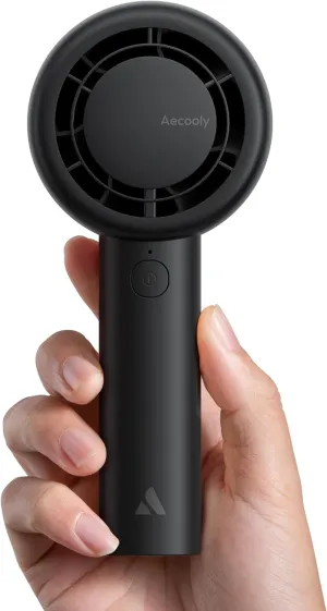 Aecooly Portable Handheld Turbo Fan [16H Max Cooling Time], 5 Speeds USB Rechargeable Mini Personal Battery Operated Small Pocket Cooling Fan GIfts for Women, Travel, Home, Office, Beach, Lash -Black Mini handheld fan for personal cooling