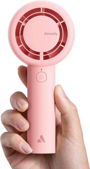 Aecooly Portable Handheld Turbo Fan [16H Max Cooling Time], 5 Speeds USB Rechargeable Mini Personal Battery Operated Small Pocket Cooling Fan GIfts for Women, Travel, Home, Office, Beach, Lash -Pink Mini handheld fan for personal cooling