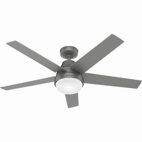 Aerodyne 52"Ceiling Fan Matte Silver hugger fans for rooms with low ceilings
