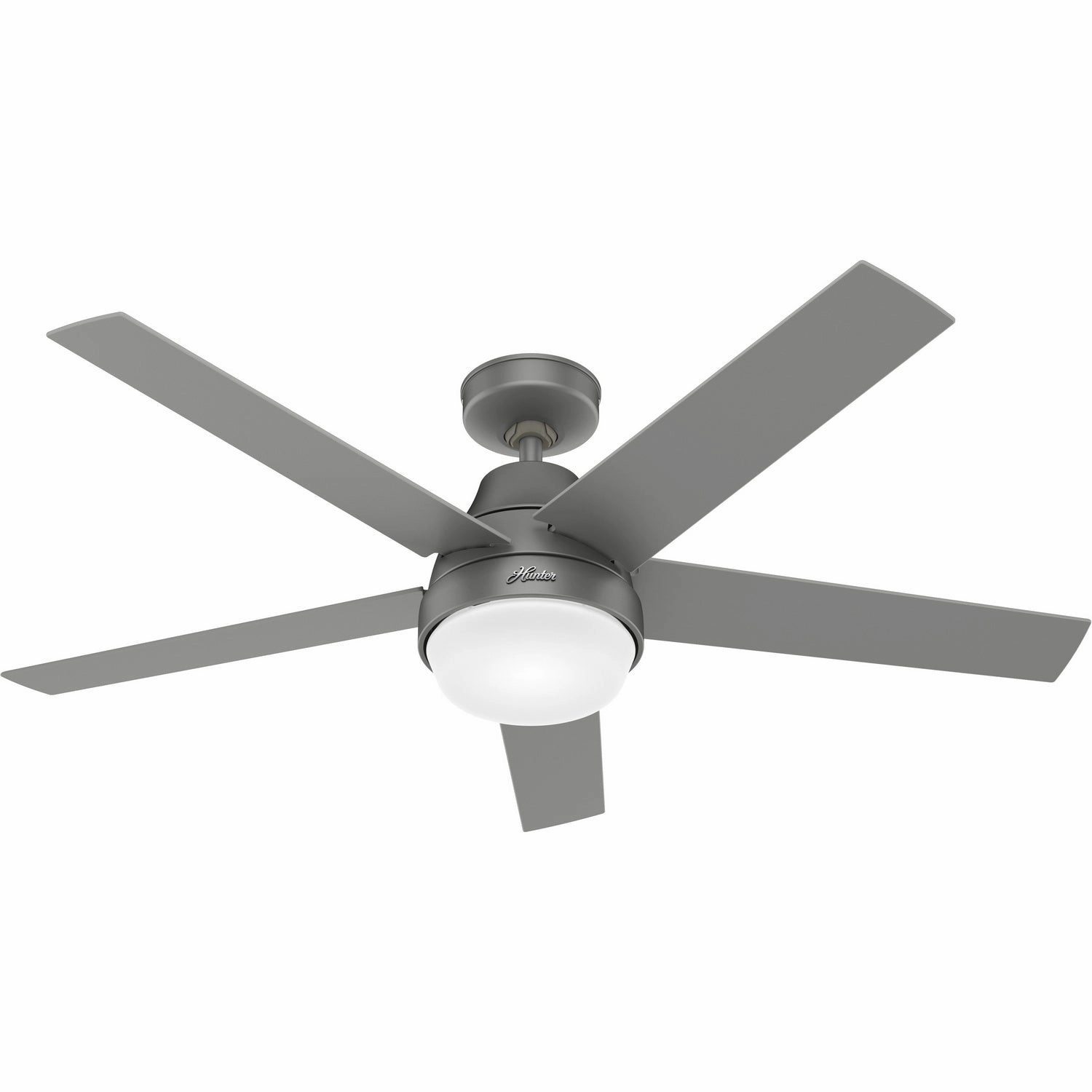Aerodyne 52"Ceiling Fan Matte Silver hugger fans for rooms with low ceilings