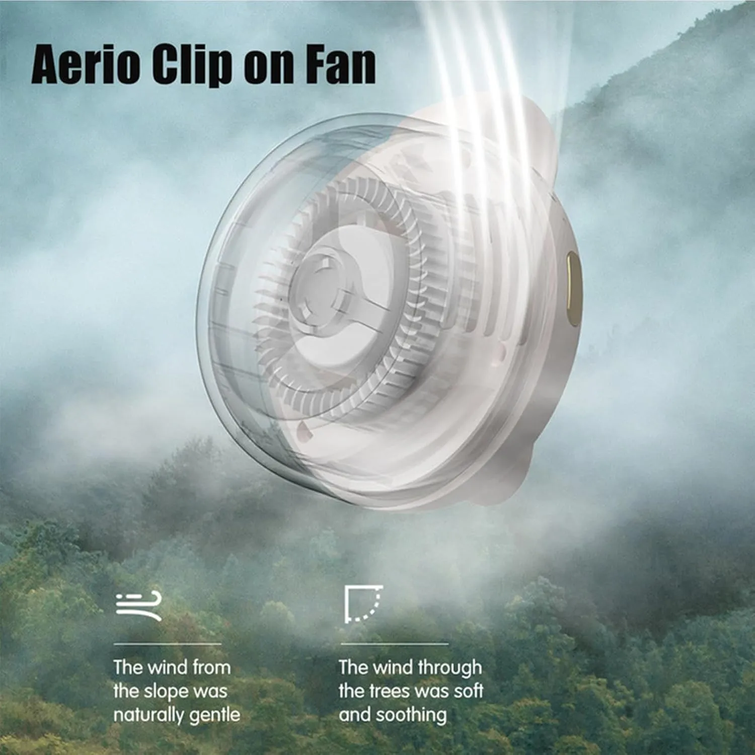 Aerynix Breeze Clip, Aerynix BreezeClip, Remarkable Goodz, Personal Clip On Cooling Fan with Mirror & 5 Outlets, 3 Speed Silent, 360 Rotation, Portable Small Whirlwind Bladeless Fans (White)