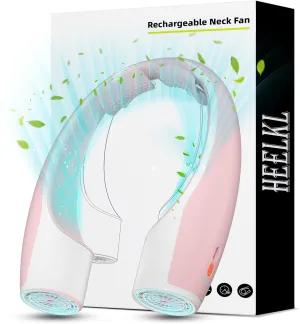 AI Neck Fan, 4 Speeds Adjustable Portable Personal Fan Rechargeable, 4000 mAh Battery Faster Cooling Wearable Fan, Ultra Quiet for Home, Office, Travel, Outdoor - PInk Neck fan for hands-free comfort