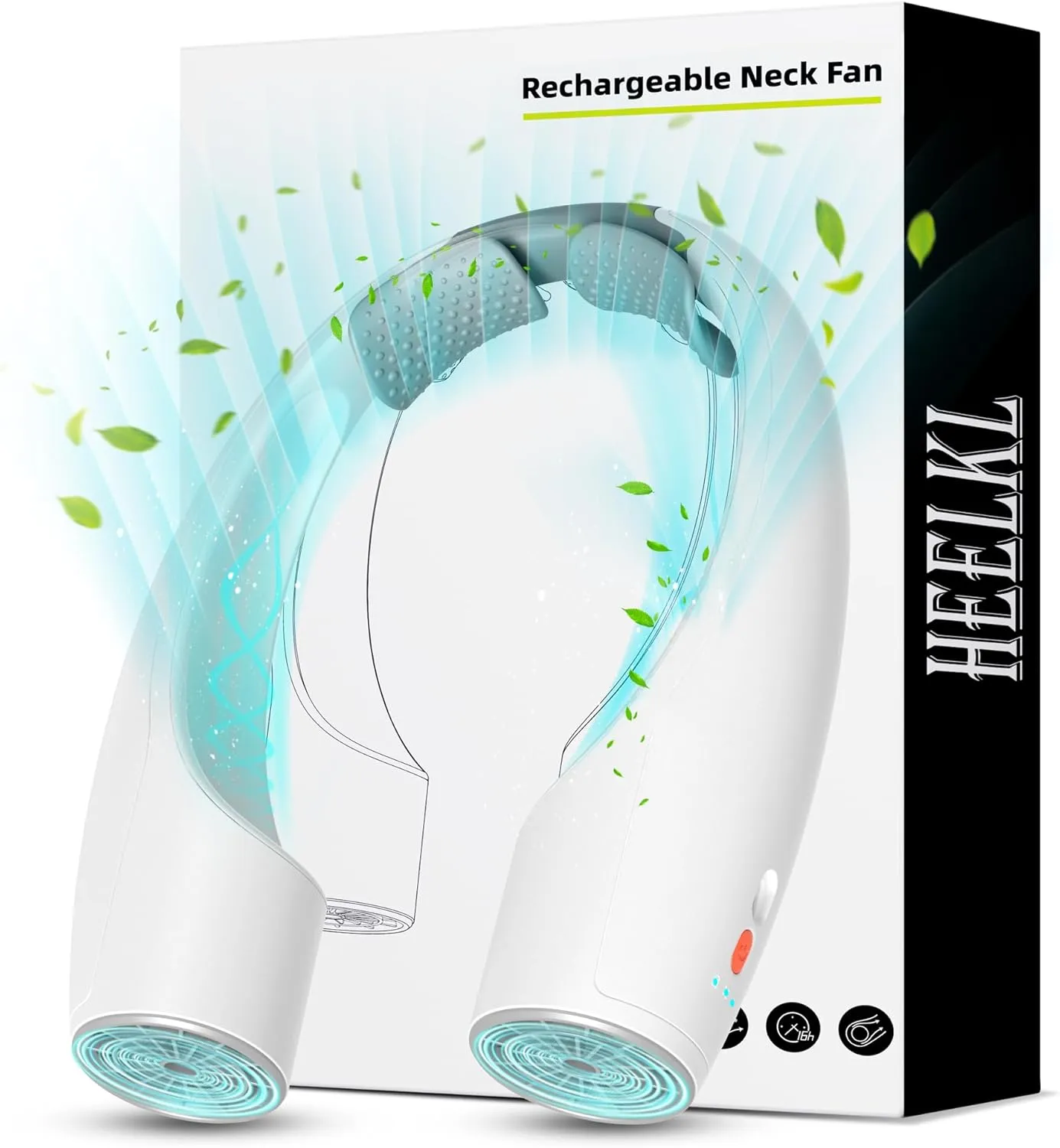 AI Neck Fan, 4 Speeds Adjustable Portable Personal Fan Rechargeable, 4000 mAh Battery Faster Cooling Wearable Fan, Ultra Quiet for Home, Office, Travel, Outdoor Neck fan for hands-free comfort