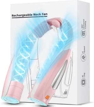 AI Neck Fan, 6 Speeds Adjustable Portable Personal Fan Rechargeable, 6000 mAh Battery Faster Cooling Wearable, Ultra Quiet for Home, Office, Travel, Outdoor Neck fan for hands-free comfort