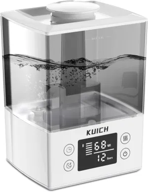 Air Humidifiers for Bedroom and Baby, Home & Plants - KUICH 2.4L Cool Mist Humidifiers for Nursery, 26db Quiet Top Fill Air Humidifier Lasts Up to 30 Hours, Auto Shut-Off, Super Easy to Fill and Clean Desktop fan with humidification feature