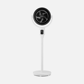 AirFlo 43" Hybrid Pedestal Fan - Ultra-Quiet Air Circulator - White compact desk fans for workspace comfort