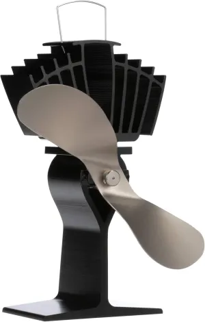 AirMax, Classic Styled, Heat Powered Wood Stove Fan, 175 CFM, 812AMKBX, Large-Sized, 9" Blade, Nickel Fan with safety blade design