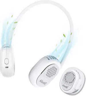 Alioth Portable Neck Fan - Hands Free, Bladeless, 360 Rotatable Battery Operated Wearable Personal Fan, 3 Speeds Cooling, Rechargeable, Leafless, Headphone Design, Mini USB Powered Desk Fan Neck fan for hands-free comfort