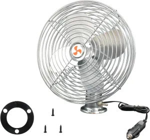 All-Metal Silver 6 "12V RV Car Truck Fan,Three-Way Switch, Cord Length 6FT,12 Volt RV Fan Screw Mounted in Auto Truck,RV, Camper, Trailer, Car, Buses and Boats Fan with safety blade design