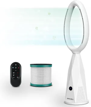 All Season Bladeless Tower Fan with 85 Oscillation, 10 Speed Settings & 9H Timer, Remote Control, Quiet Floor Fan, 35" for Home and Office Tower bladeless fan for modern homes