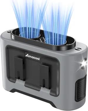 AMACOOL 14500mAh Portable Waist Fan, Strong Wind Power for Full Body Cooling Shirt Fan, 5 Speed Wearable Belt Clip on Fans, Battery Operated Personal Neck Fans for Outdoor Work Camping Travel Waist-mounted portable fan for outdoor use