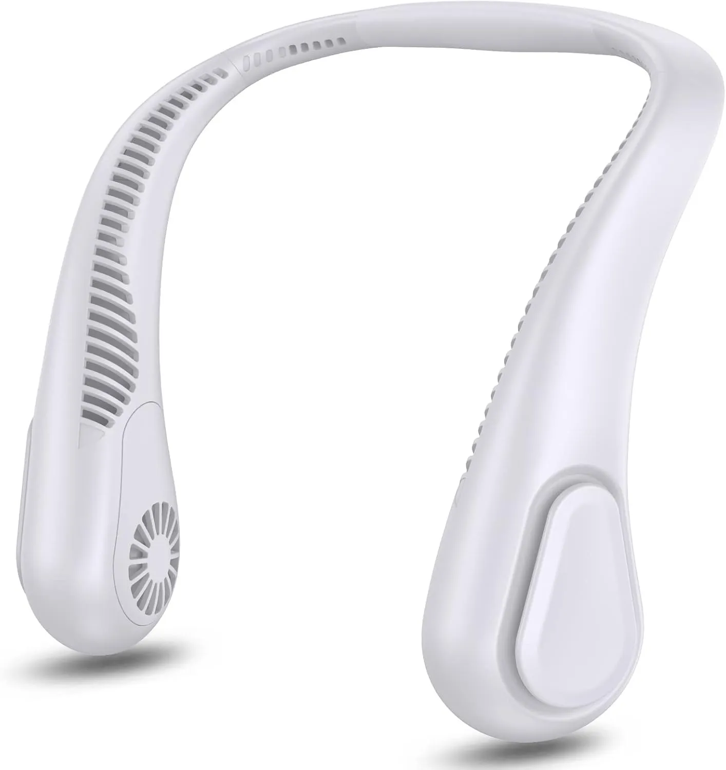 AMACOOL Bladeless Neck Fan Portable Personal Fan 5000mAh Rechargeable Battery Operated Wearable Fan for Women Men Outdoor Sport Travel Patio Garden Work Home Kitchen(White) Small bladeless fan for quiet cooling