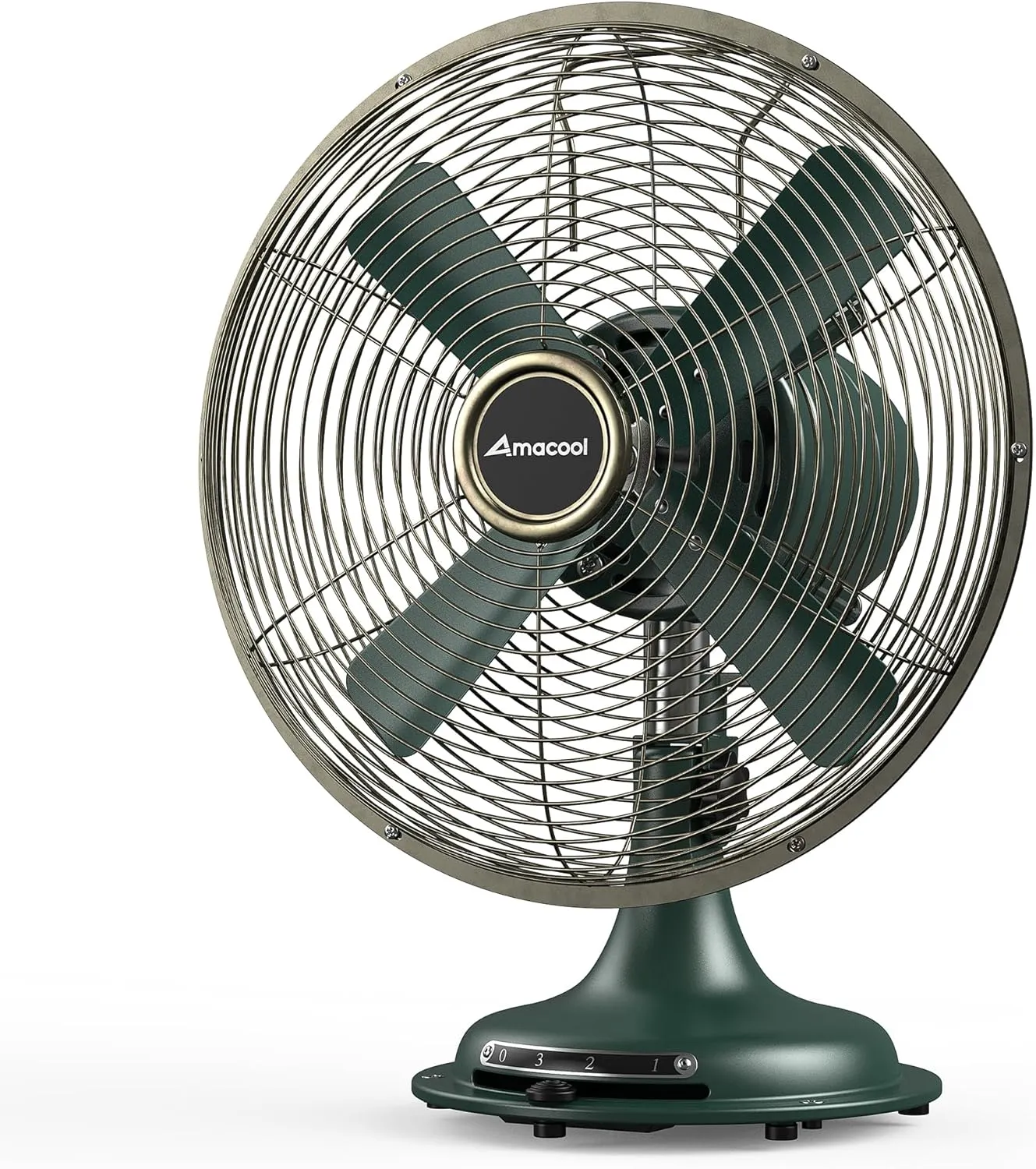 AMACOOL Oscillating Vintage Fan, All Metal 8" Retro Table Top Fan, Adjustable Head Tilt, Quiet 3 Speeds Plug-In Desk Fan for Bedroom Home Office & Kitchen Octopus-shaped decorative fan