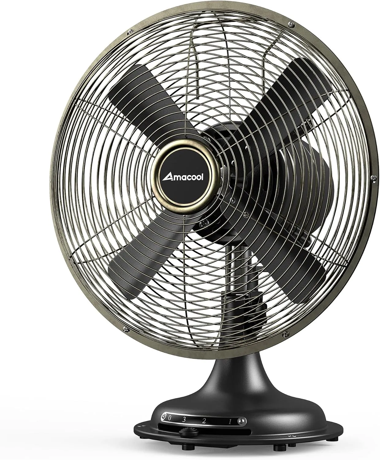 AMACOOL Oscillating Vintage Fan, All Metal 8" Retro Table Top Fan, Adjustable Head Tilt, Quiet 3 Speeds Plug-In Desk Fan for Bedroom Home Office & Kitchen Octopus-shaped decorative fan