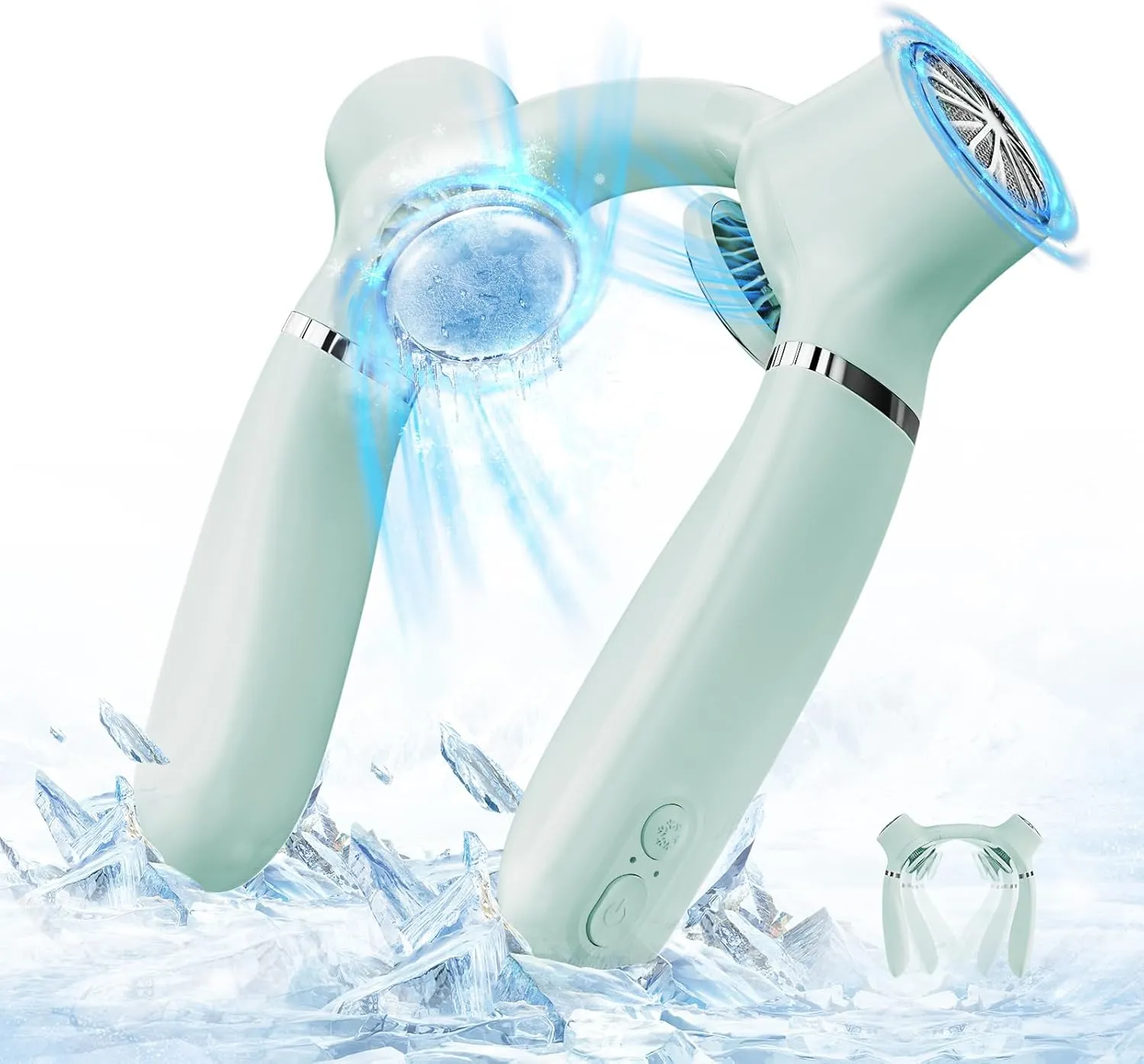 AMLINK Neck Air Conditioner Fan, Portable Neck Fan with Refrigerating Chip, 360 Around Cooling Neck Fan, 4000mAh Rechargeable Personal Hands Free Fan 3-Speed Low Noise for Home/Outdoor Neck fan for hands-free comfort