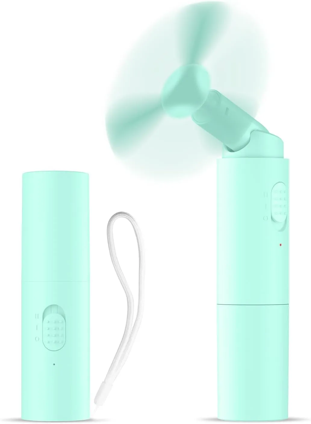 Andwing Handheld Fan Rechargeable, Mini Portable Fan Small Hand Fan, 3000mAh Battery Operated 22Hrs  Makeup Eyelash Fan Personal Fan Gifts for Women Girls Men Travel Indoor Outdoor (Green) Mini handheld fan for personal cooling