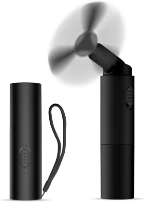 Andwing Mini Portable Fan, Rechargeable Hand Fan - 3000mAh Battery Operated, Up to 22Hrs  for Makeup, Eyelash, Personal Use - Gifts for Women, Girls, Men - Travel, Indoor, Outdoor (Black) Mini handheld fan for personal cooling