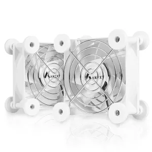 ANEXT, USB Fan, USB Computer Fan, Silent Fans for Receiver DVR PlayStation Xbox Computer, (80mm,White Dual Packs) USB desktop fan for workspace