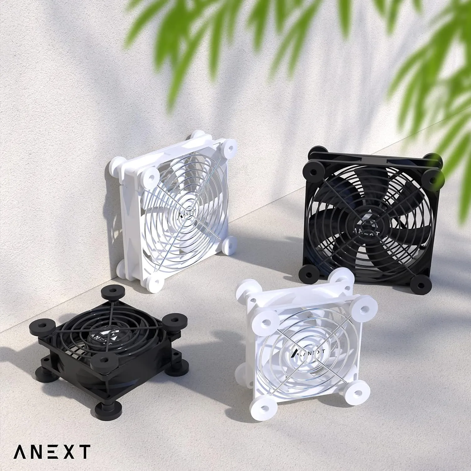 ANEXT, USB Fan, USB Computer Fan, Silent Fans for Receiver DVR PlayStation Xbox Computer, (80mm,White Dual Packs)