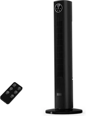 Antarctic Star Tower Fan Portable Floor Fans 85Oscillating Fan Quiet Cooling 12H Timer Remote Control Standing Bladeless Electric 3 Wind Speeds 4 Modes Bedroom Office,35 inch, Black Small bladeless fan for quiet cooling