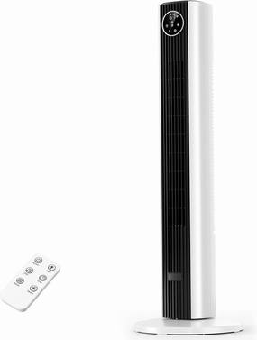 Antarctic Star Tower Fan Portable Floor Fans 85Oscillating Fan Quiet Cooling 12H Timer Remote Control Standing Bladeless Electric 3 Wind Speeds 4 Modes Bedroom Office,35 inch, Black White Small bladeless fan for quiet cooling