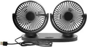 Aoneky 5V 2A 360 Rotating Dual USB Fan - Portable Personal Office Desk Car USB Fan 360-degree rotating fan for home use